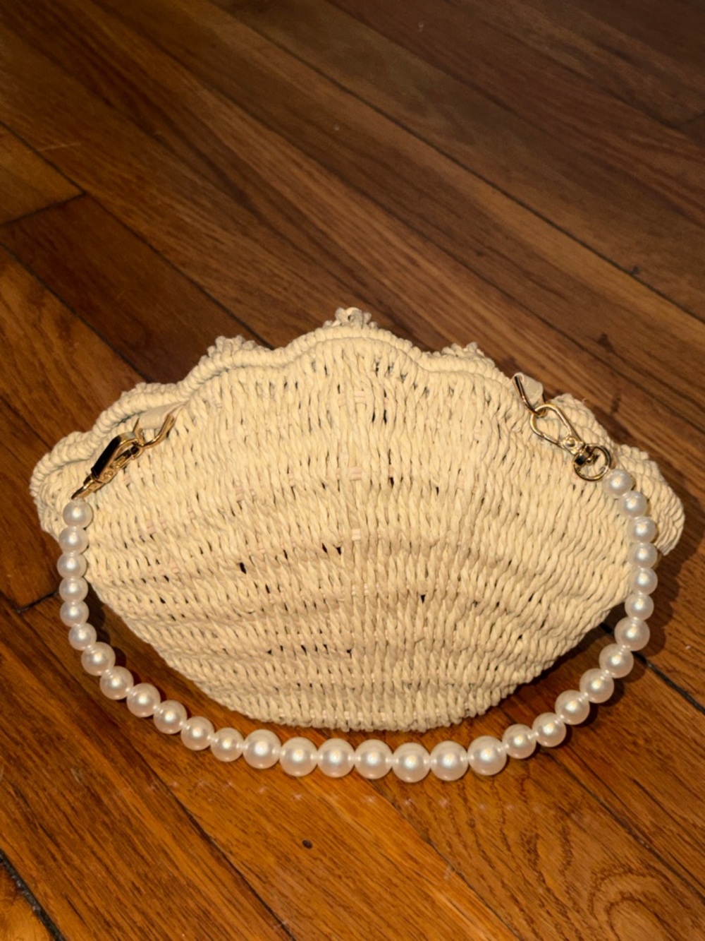 a new day Cream Pearl-Handle Straw Shell Clutch - Picture 3 of 3